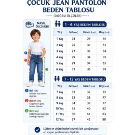 Resim Babido Erkek Çocuk Slim Fit Kot Pantolon - Likralı Rahat Kalıp Günlük Jeans (8-12 Yaş)Mavi Kot 