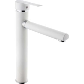 Resim Opak Çanak Banyo Lavabo Bataryası Beyaz 