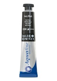 Resim Daler Rowney Aquafine Tüp Sulu Boya 8Ml 034 Ivory Black 