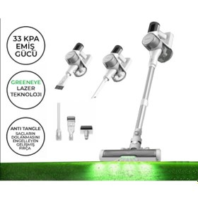 Resim Icotech F30MAX 33KPA GreenEye Lazer Teknoloji Dikey Şarjlı Süpürge 