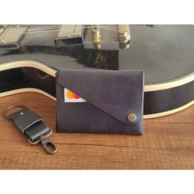 Resim Sumerian Wallet Minimalist Cüzdan Crazy Deri Siyah ( Anahtarlık Hediye ) 