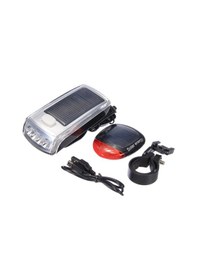 Resim Solar 1200 Lümens Şarjlı Ön Arka Far Bisiklet Feneri Seti 