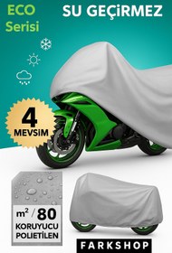 Resim FARKSHP Kral Motor Kr-08 Vega Elektrikli Lüx Kalite Kalın 4 Mevsim Koruma Gri 
