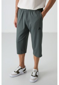 Resim Tommylife Haki Pamuklu Yumuşak Dokulu Standart Fit Nakışlı Erkek Kapri - 83102 Haki 