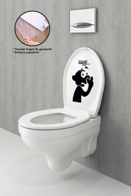 Resim YGNPLUS Komik Üff Koku Dekoratif Klozet Banyo Duvar Araç Bisiklet Sticker 27,5x32,5 cm 
