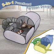 Resim 3-in-1 Kedi Oyun Alanı, Çevreli Tünel ile, Taşınabilir Kedi ve Köpek Oyun Alanları, Kapalı İç Mekan Kedileri için, Dış Mekan Kedi Çadırı ile Taşıma Çantası, Köpek Yavrusu ve Kedi Küçük Hayvanlar için Kedi Çadırı Ev 