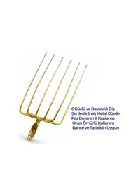 Resim 6 Dişli Metal Dirgen 38 Cm Güçlü Yapı, Uzun Ömürlü Bahçe Yardımcısı Pancar Dirgeni 