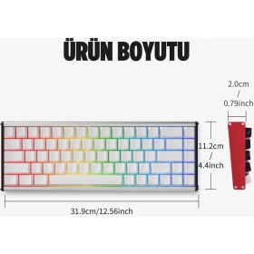 Resim CoverZone Ajazz Alux 68 He Kablolu-8000hz Manyetik Switch Oyun Klavyesi Alümniyum Gövde Yapısı 