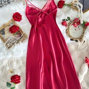 Resim Kadınlar için Seksi V-Yaka Uzun Kollu Dantel Detaylı Gecelik - %100 Polyester Makinede Yıkanabilir, Mikro-Esneklikli, Tüm Sezonlara Uygun Rahatlık & Şık Düz Renk Tasarımı, Noel İçin En İyisi 