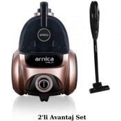 Resim Arnica Mila Et14441 750W Rose Toz Torbasız Süpürge - Pratic Siyah Dikey Toz Torbasız Süpürge Avantaj Set 