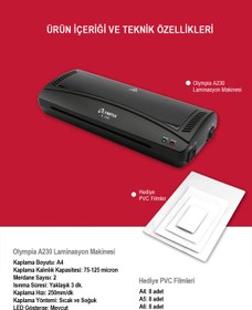 Resim Olympia A230 Laminasyon Makinesi ( A4 ) Ve Hediye 40 Adet Pvc Filmi 