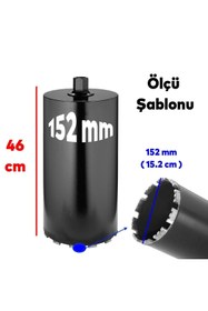 Resim Badem10 Elmas Karot Ucu 152 mm Shun Beton Zemin Duvar Delme Delik Açma Panç Aparat Uç Deprem Numune Al Test 