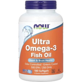 Resim Now Foods, Ultra Omega-3 Fish Oil, 180 Softgels 