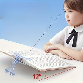 Resim 12° Ayarlanabilir Şeffaf Kitap Sayfası Tutucu ile Kitap İşareti - Ergonomik Tasarım, Dayanıklı Plastik, Okuma ve Öğrenme için İdeal - Ofis, Okul, Ev için Mükemmel - Modern Tarz, Kitap Sayfası Tutucu Okuma için 