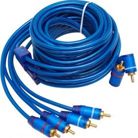 Resim PM-425 2 RCA ERKEK + 4 RCA ERKEK SASELİ 5 METRE MAVİ KABLO POWERMASTER 