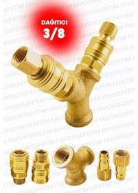 Resim Yüksek Kalite Havalı Kompresörler Için 2'li Dağıtıcı Ve Hava Giriş Rekorları 3/8'' 15 Metre Hortum 