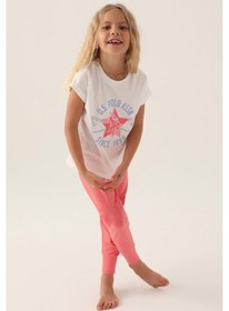 Resim U.s. Polo Assn. 1838 Lisanslı Starry Krem Kız Çocuk Pijama Takımı Krem 