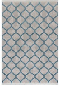 Resim Yamalı Home Soho 8801Turkuaz Gri 80X150 Cm Akrilik Yolluk 