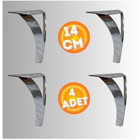 Resim 14 Cm Metal Damla Koltuk Ayağı Mobilya Ayağı Ünite Ayağı Konsol Ayağı Puf Berjer Ayağı 4 Adet Krom 