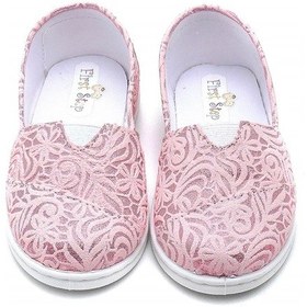 Resim Çiçek Desenli Keten Kız Bebek Babet Ayakkabı-pembe-f-485 Pembe 