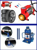 Resim 12 V Araba Oto Araç Lastik Şişirme Pompası 150 Psi + 2 Ton Şişe K 
