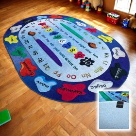 Resim Pallet And Colors Dijital Eğitici Çocuk Halısı Anaokulu, Kreş, Oyun Alanı, Kaymaz, Yumuşak Zemin Mavi 