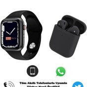 Resim Iphone 11 Pro Max Uyumlu Watch 7 Series JD77 Akıllı Saat + Tws I12 Bluetooth Kulaklık 