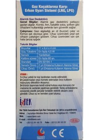 Resim Itek Nys3 Doğalgaz Lpg Gaz Alarm Cihazı 