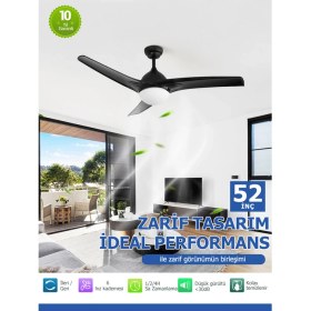 Resim Dlc Favonıo LED Tavan Vantilatörü Siyah 132 cm 