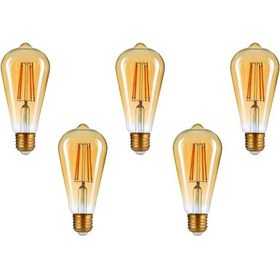 Resim 4w Rustik Ampul 2500k Amber Işık St64 - 5 Adet 