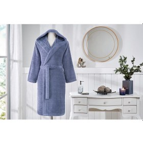 Resim Özdilek Douce Kapüşonlu Bornoz Indigo 