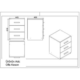Resim L'occi Concept Diego ABC Ofis Büro Masa Takımı Meşe-Siyah 