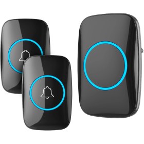 Resim Truva Ticaret Kablosuz Kapı Zili - Logosuz Tasarım - Uzaktan Kumandalı - LED Işıklı - 2 Buton 1 Zil 