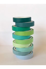 Resim Padme studio 10’lu Dekoratif Kağıt Bant | Yeşil Tonlar (8mmX4m) 