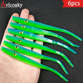 Resim 6 Adet Yumuşak Plastik Yem Seti, Her Bir 12.5 Cm Uzunluğunda, Balıkçılık İçin Özel Olarak Deniz Levreleri İçin Tasarlanmış. 