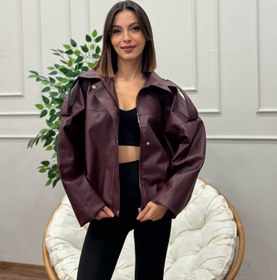 Resim Harley Bordo Deri Ceket - M 