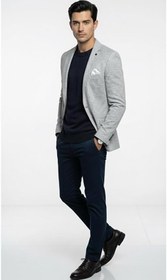 Resim Erkek Blazer Ceket - Slim Fit Karyağdı Desenli - Tek Düğmeli Spor Şık Günlük Ofis Ceketi 