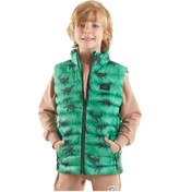 Resim Ahengim Erkek Çocuk Dino Baskılı Trend Şişme Yelek Ak216061 Yeşil 