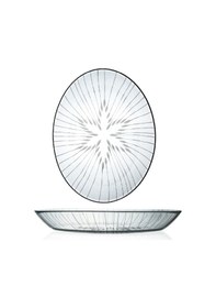 Resim Decocia 1 Adet 29 Cm Oval Cam Salata Sunum Tabağı Vega Desenli 