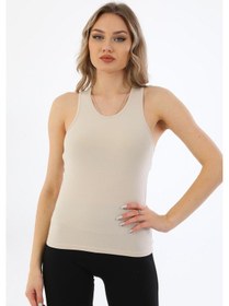 Resim Penyebizden Kadın Pamuklu Likralı Sporcu Askılı Atlet-bej Bej 