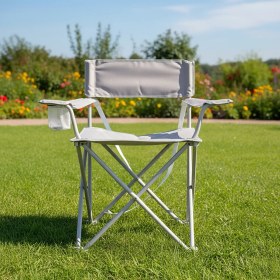 Resim Kamp Sandalyesi Bahçe Sandalyesi Gri Açık Gri 