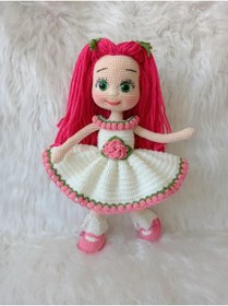 Resim OYUNCAKPARK Pembe Gül Bebek Amigurumi Organik Oyuncak 