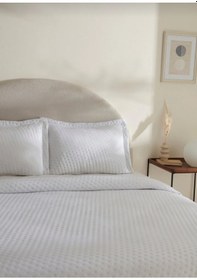 Resim Karaca Home Breeze Soft Çift Kişilik Yatak Örtüsü Takımı Ekru Be Beyaz 