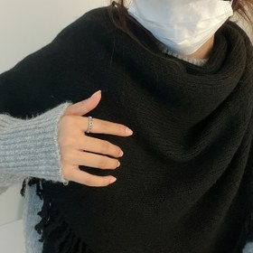 Resim Yeni Küçük Tasarım Püsküllü Üçgen Büyük Şal Dış Giyim Kadınlar Sonbahar ve Kış Rahat Sıcak Atkı 