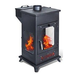 Resim Etinova Eti-B5 Büyük Üç Tarafı Camlı Fırınsız Şömine Tipi Pelet Soba 