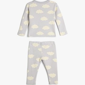 Resim Kız Bebek Pijama Takımı Koalalı Uzun Kollu Tişört ve Beli Lastikli Pijama Altı 2 Parça 