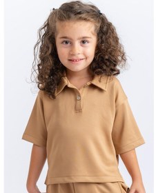 Resim Oliventhekid Unisex Polo Yaka Bol Paçalı Takım Taba Taba 
