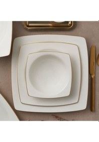 Resim Güral Caroline 54 Parça 12 Kişilik Kare Yemek Takımı Altın Yaldız 20 Diğer 