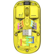 Resim schitec M379 Çift Bağlantılı Bluetooth Kablosuz Modlu + 2.4Gh Type-C Şarjlı Gaming Mouse Sarı 