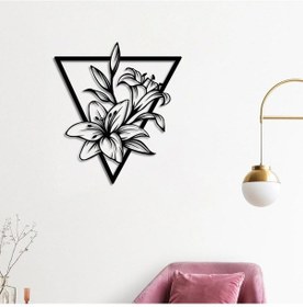 Resim Geometrik Zambak Metal Duvar Dekoru 